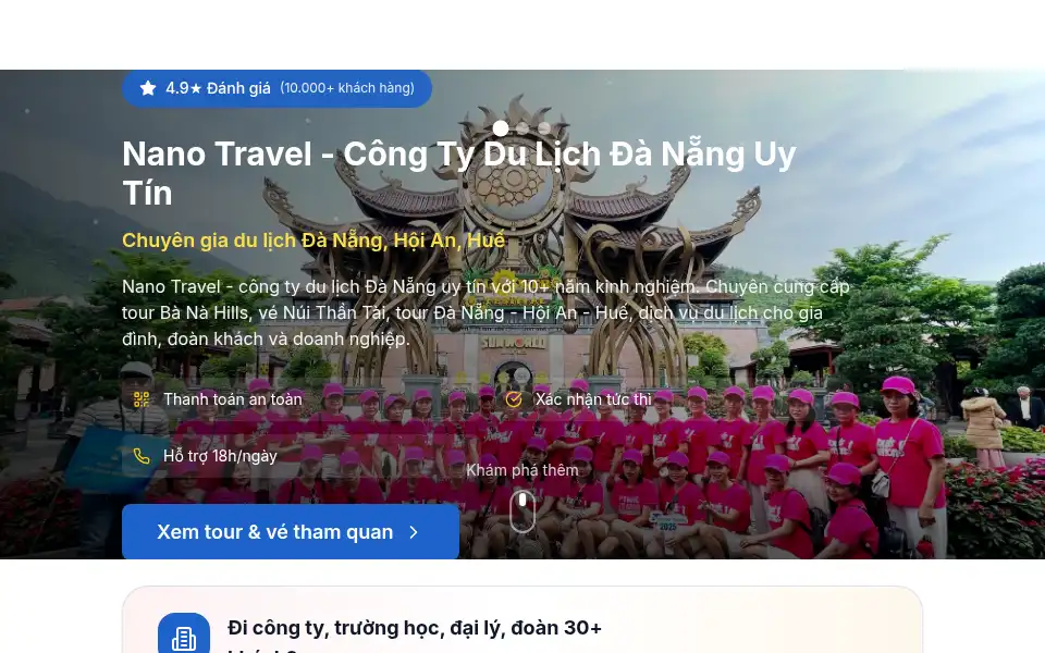 Screenshot of nanotravel.vn