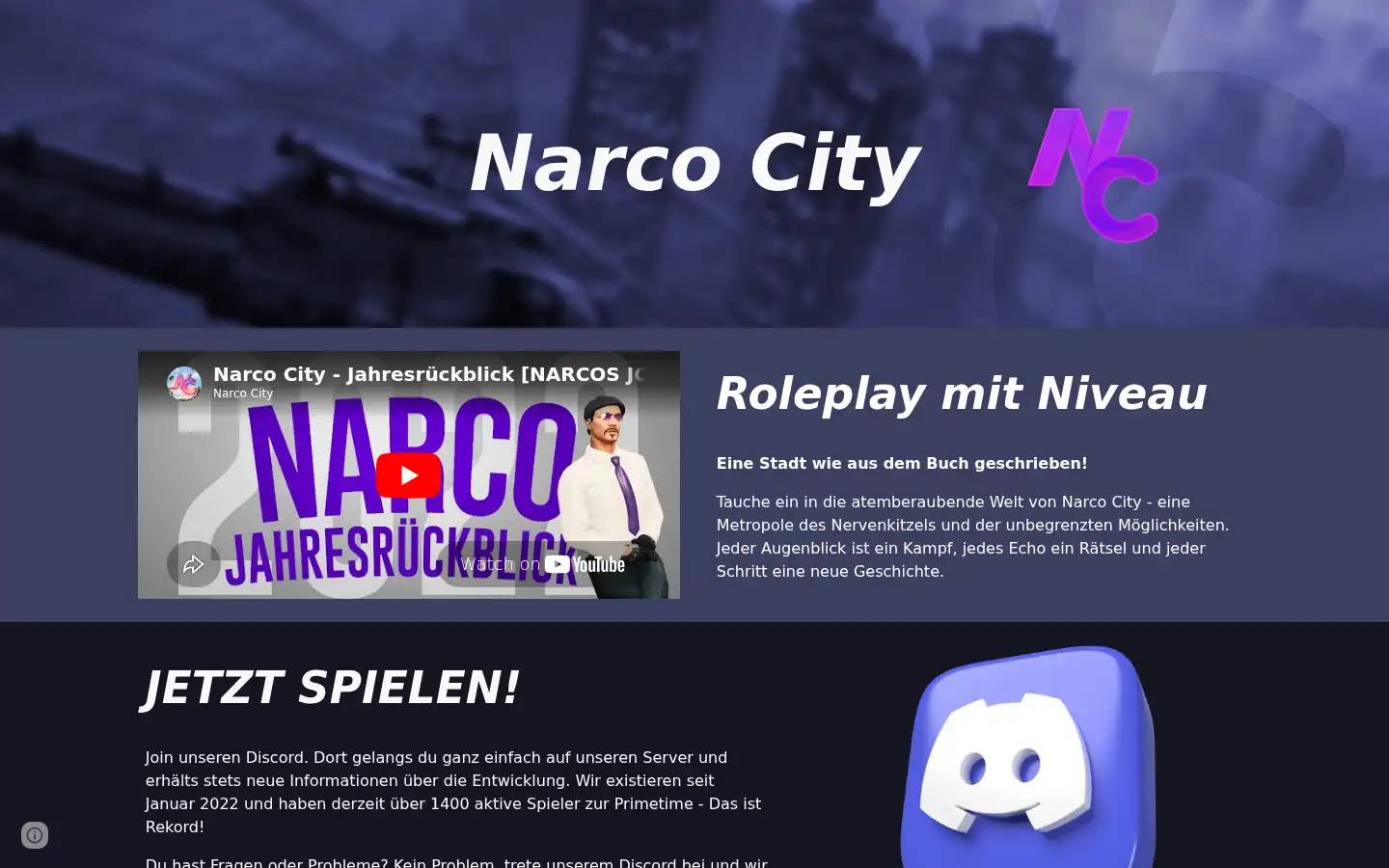 Screenshot of narcocity.de