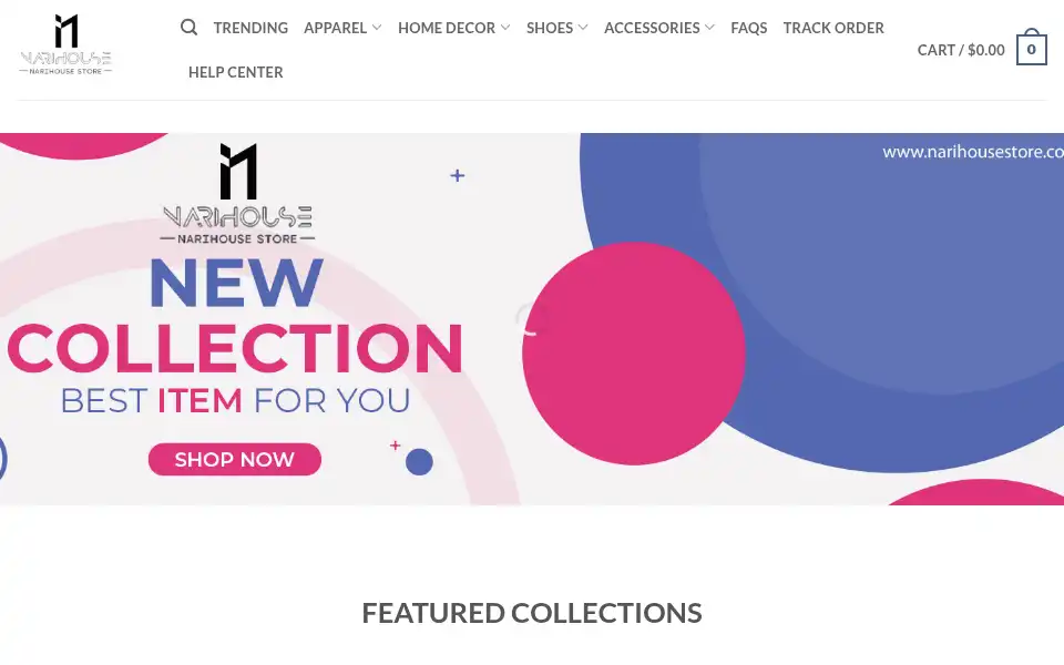 Screenshot of narihousestore.com