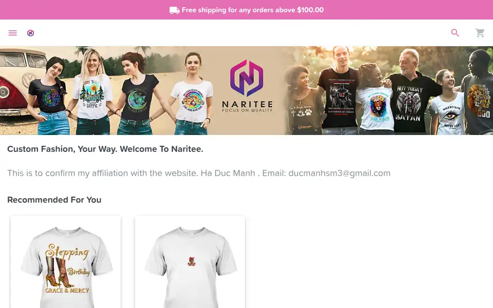 Screenshot of naritee.com