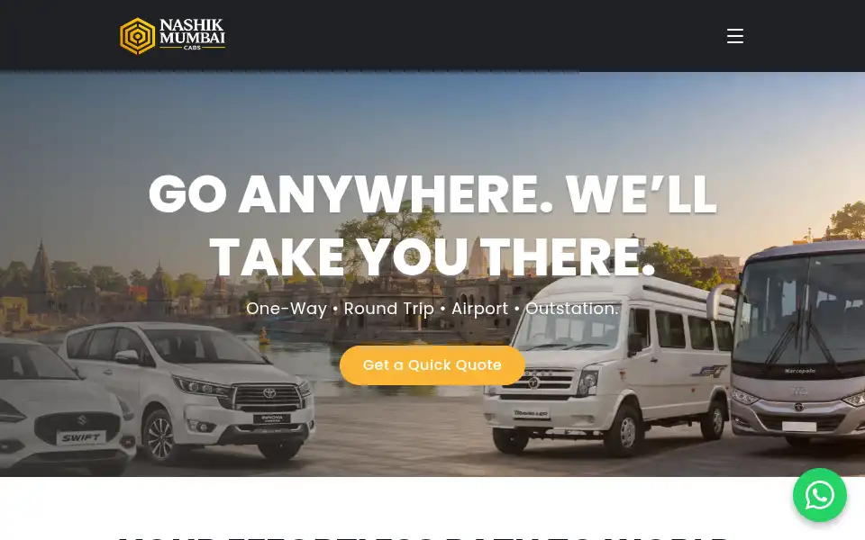 Screenshot of nashikmumbaicabs.com