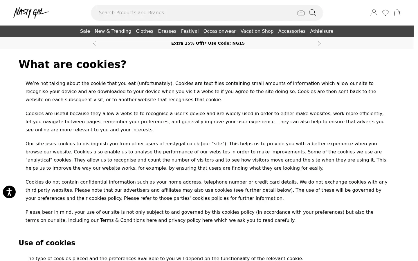 Screenshot of nastygal.com