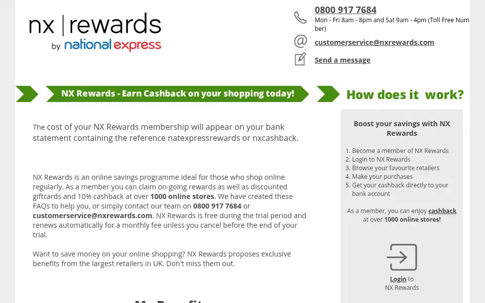 Screenshot of natexpressrewards.com