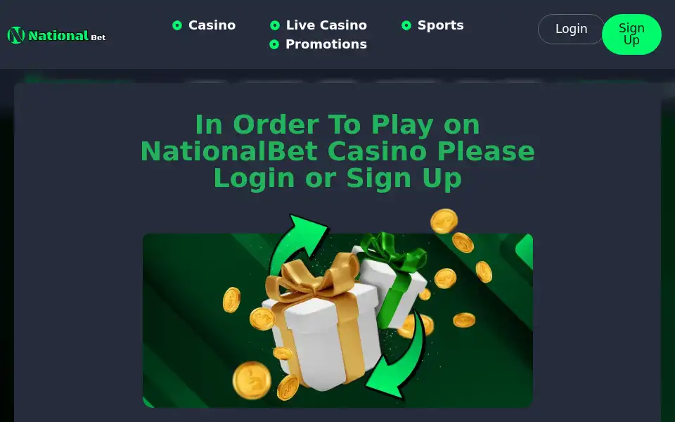 Screenshot of nationalbetcasino.co.uk