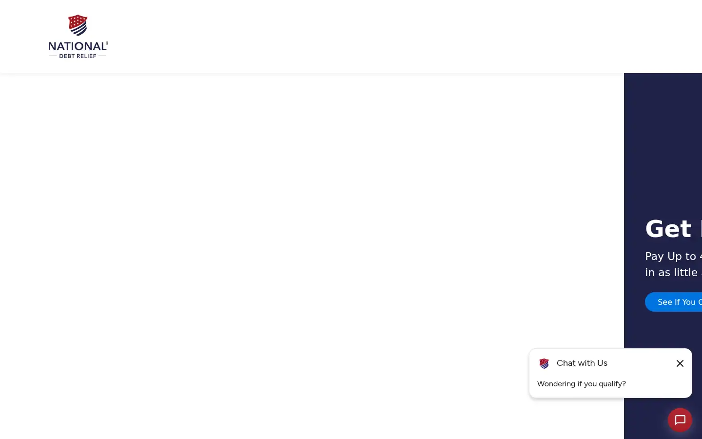 Screenshot of nationaldebtrelief.com