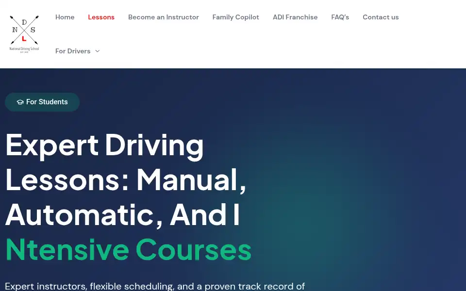 Screenshot of nationaldrivingschool.co.uk