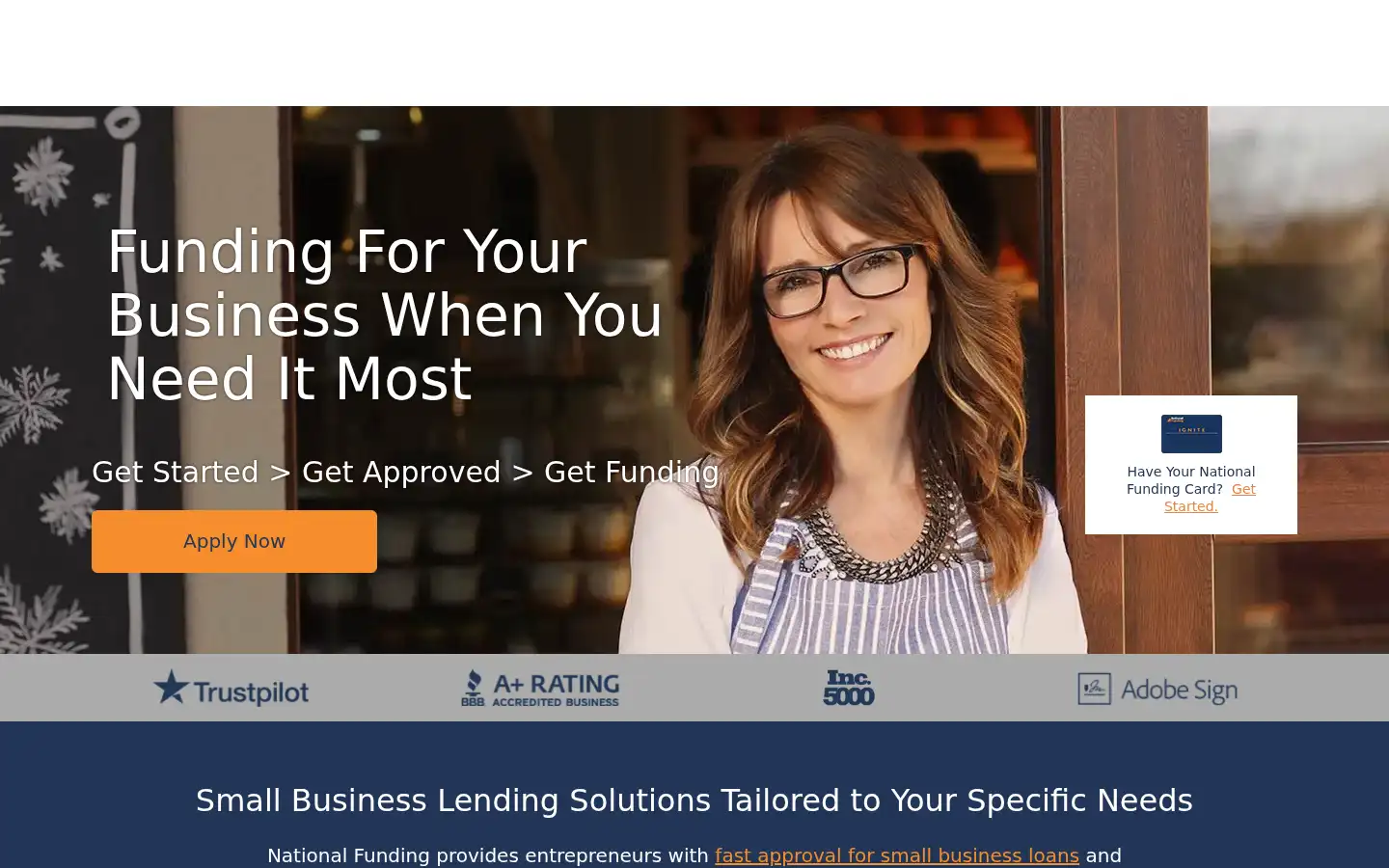 Screenshot of nationalfunding.com