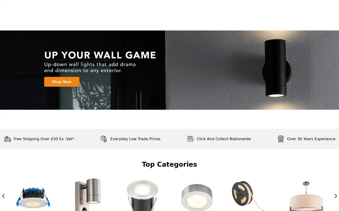 Screenshot of nationallighting.co.uk