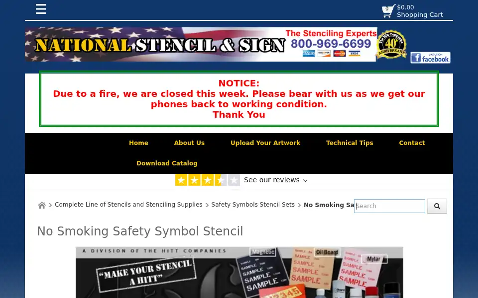 Screenshot of nationalstencil.com