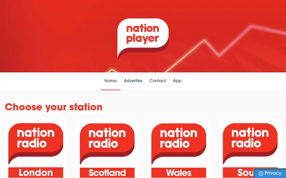 Screenshot of nationplayer.com