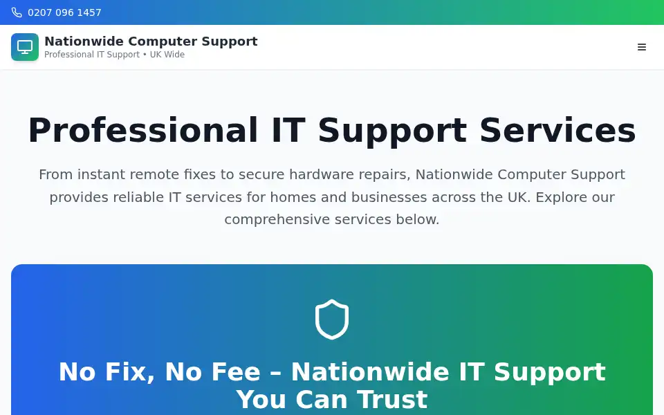 Screenshot of nationwidecomputersupport.com