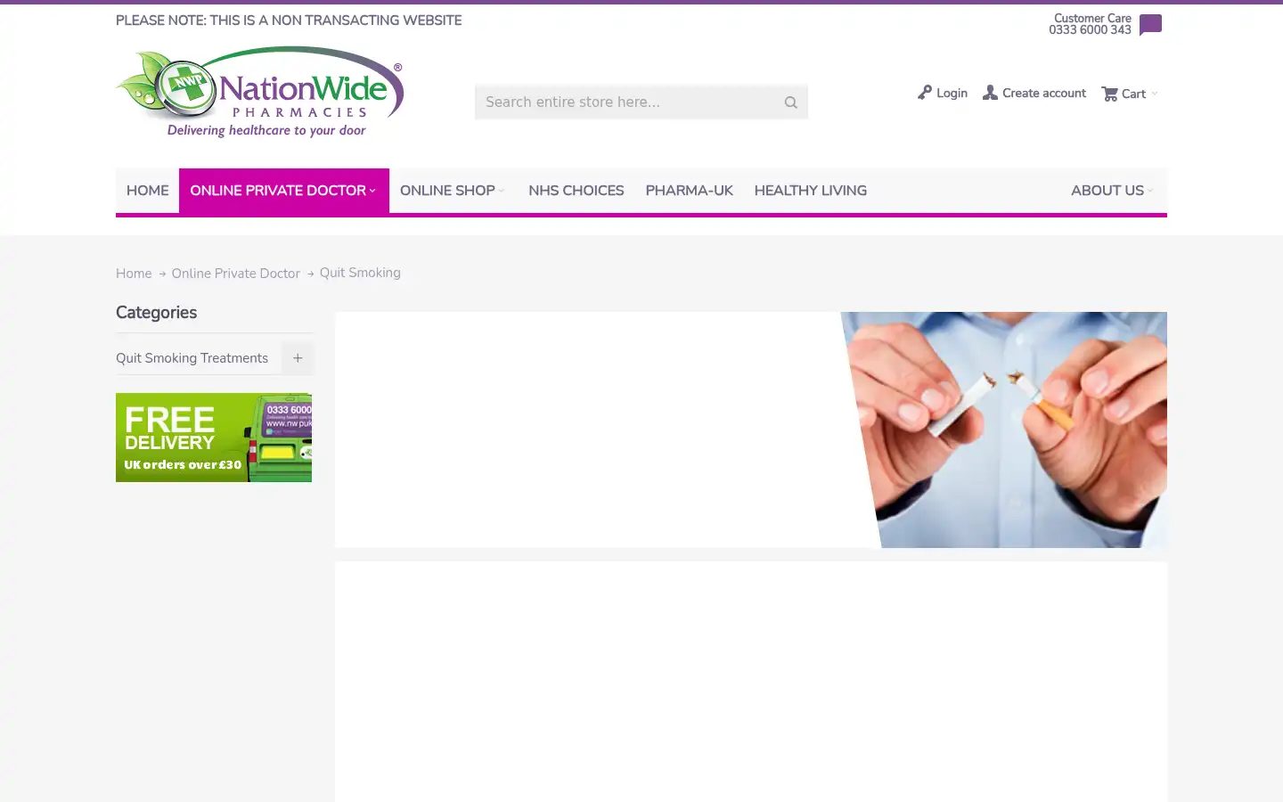 Screenshot of nationwidepharmacies.co.uk