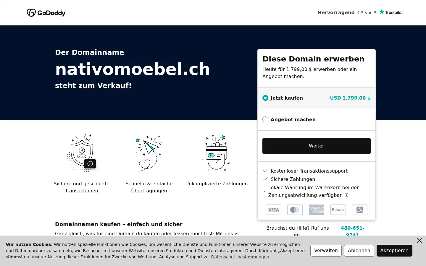 Screenshot of nativomoebel.ch