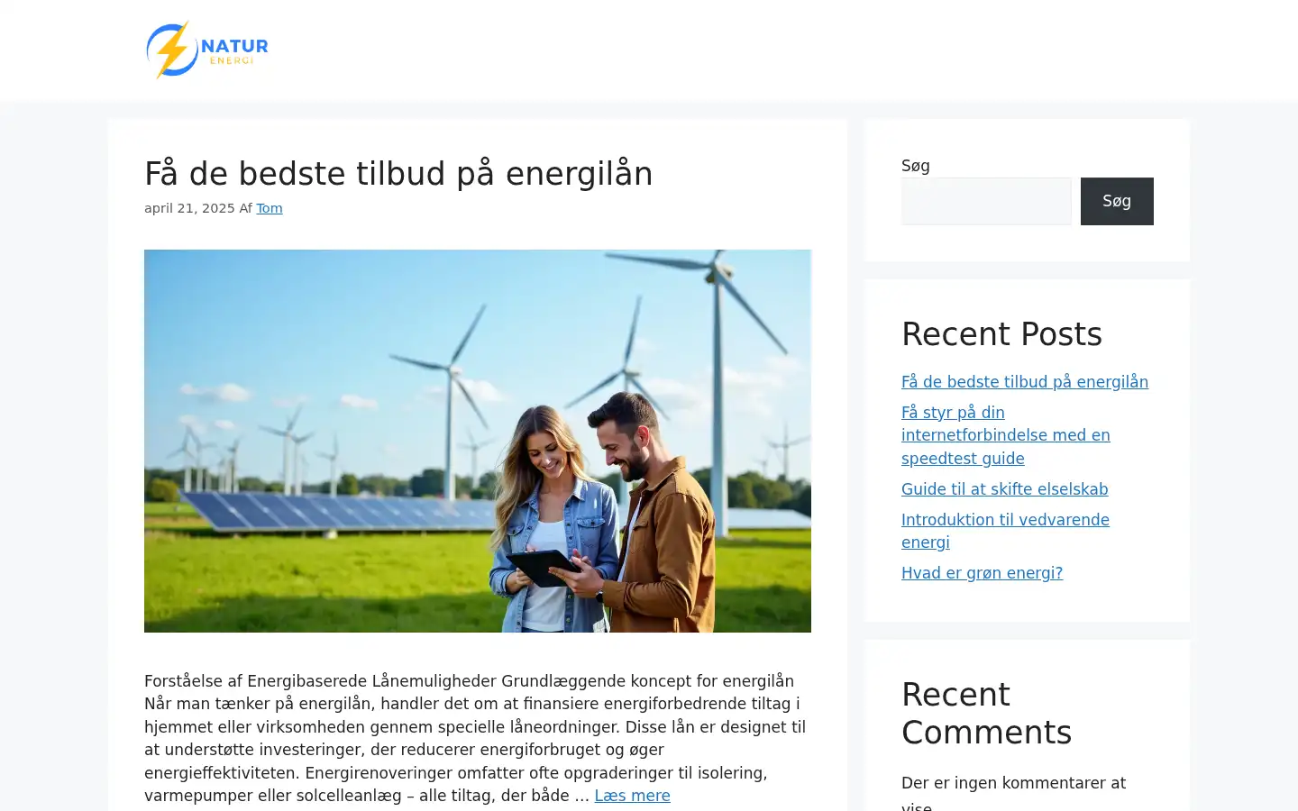 Screenshot of natur-energi.dk