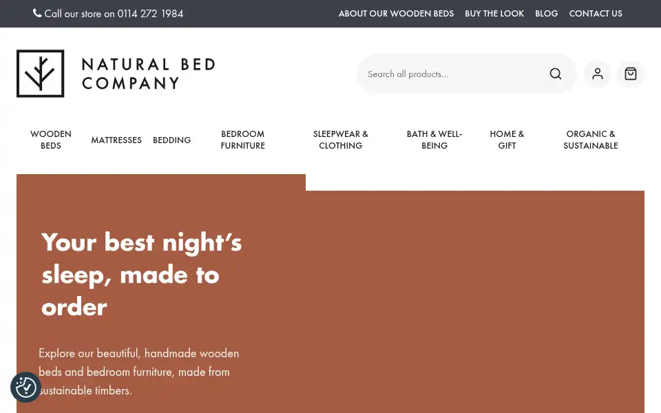 Screenshot of naturalbedcompany.co.uk