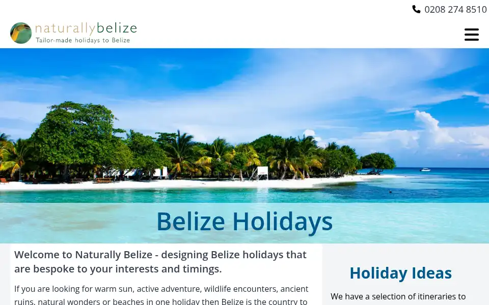 Screenshot of naturallybelize.co.uk