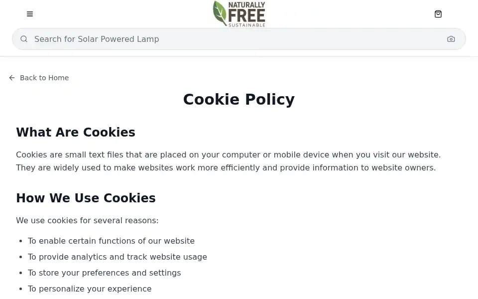 Screenshot of naturallyfreeinc.com