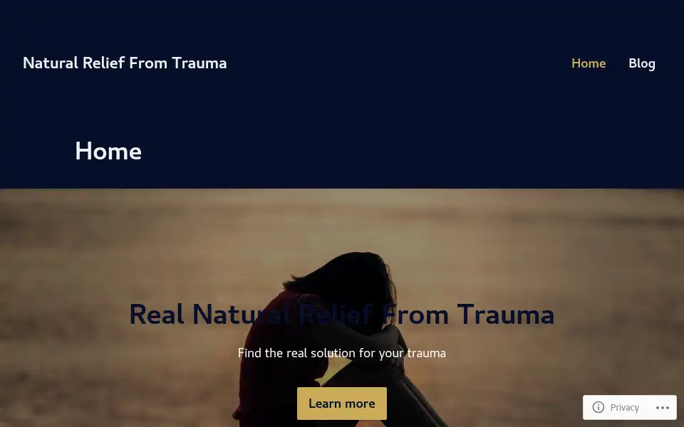 Screenshot of naturalrelieffromtrauma.wordpress.com