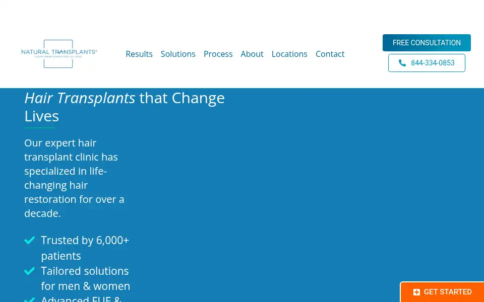 Screenshot of naturaltransplants.com