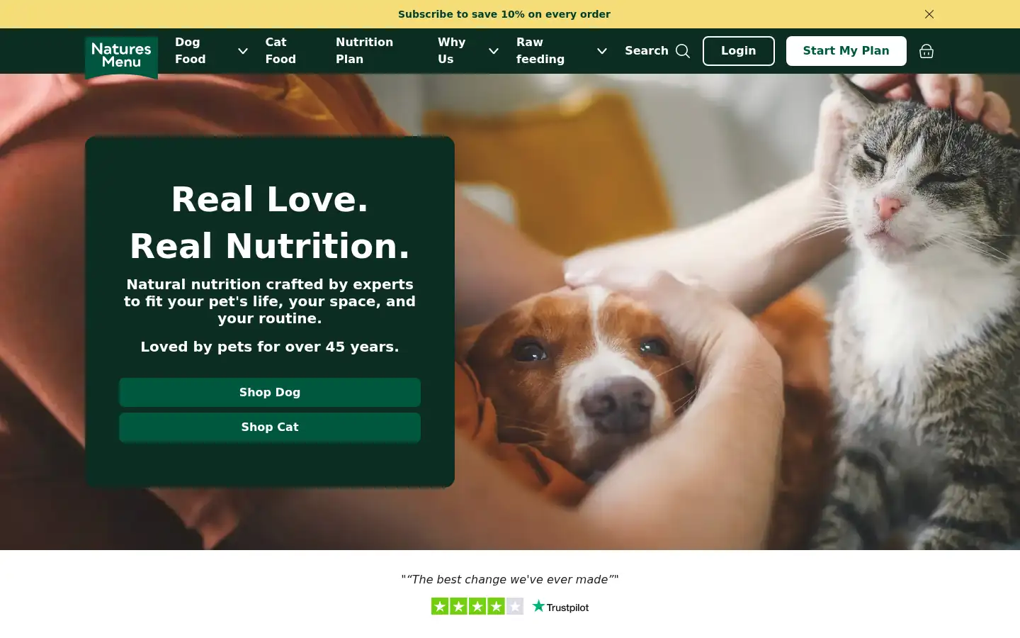 Screenshot of naturesmenu.co.uk