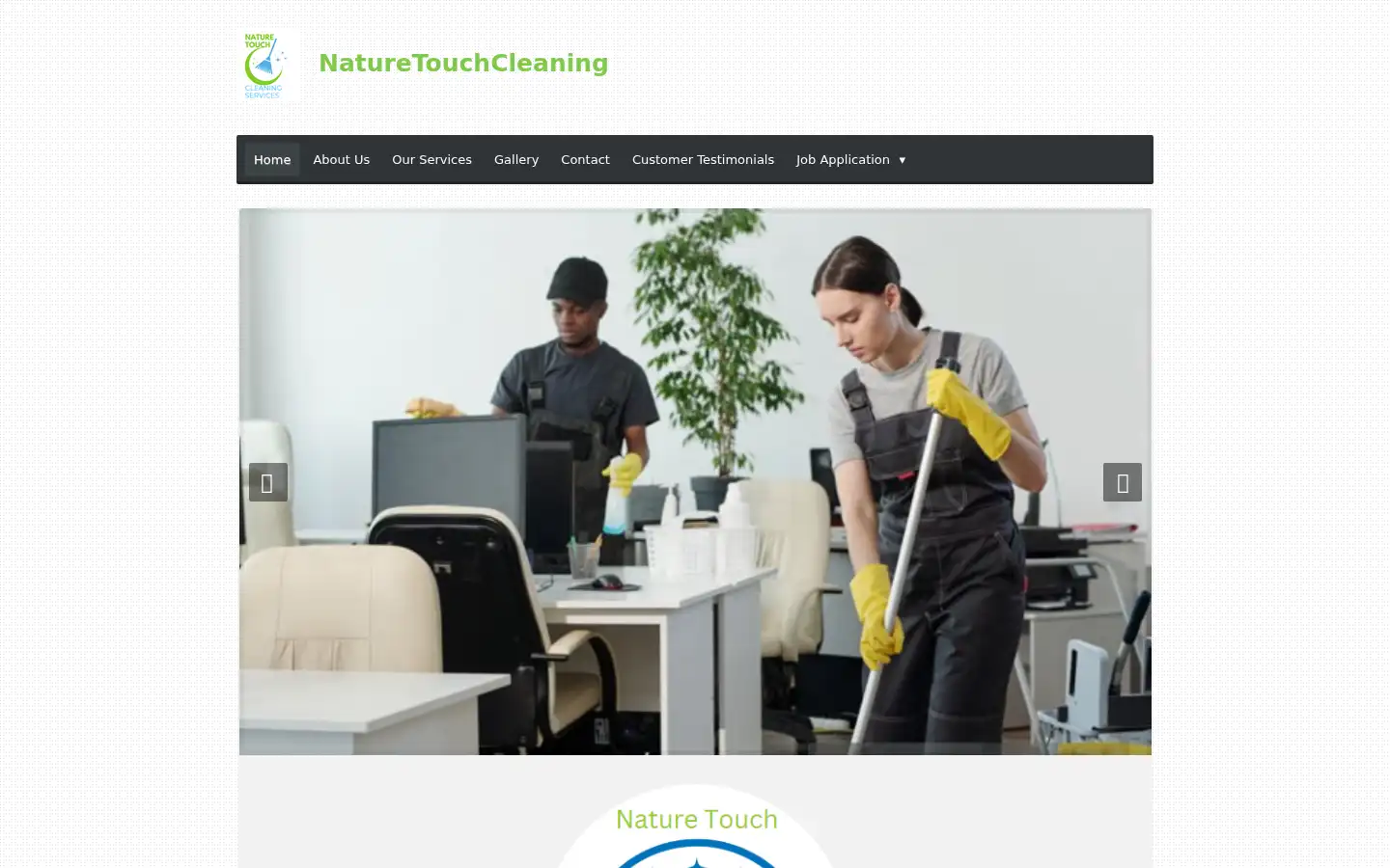 Screenshot of naturetouchcleaning.co.uk