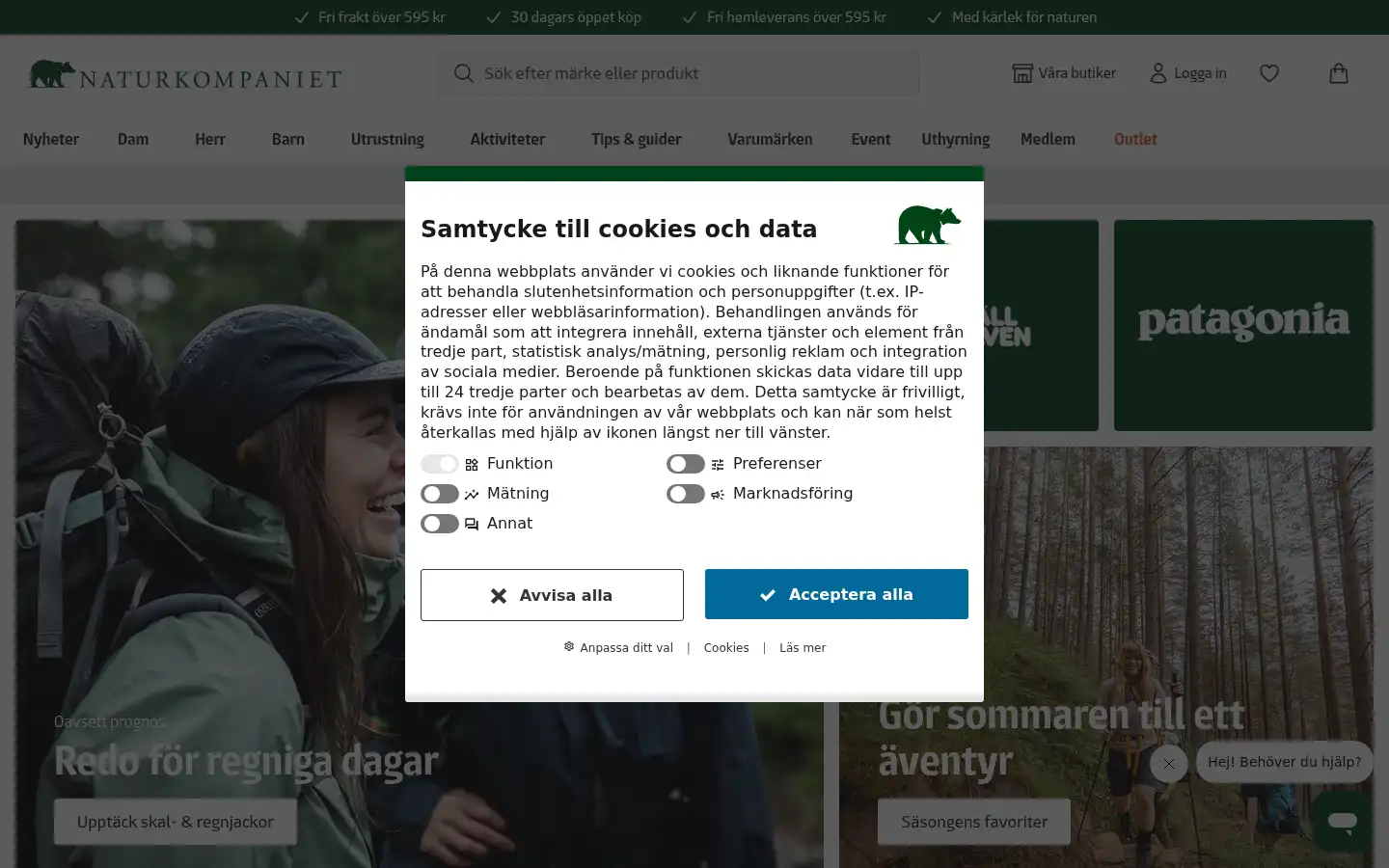 Screenshot of naturkompaniet.se