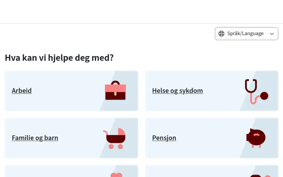 Screenshot of nav.no