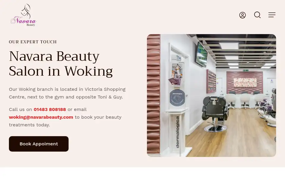 Screenshot of navarabeauty.com