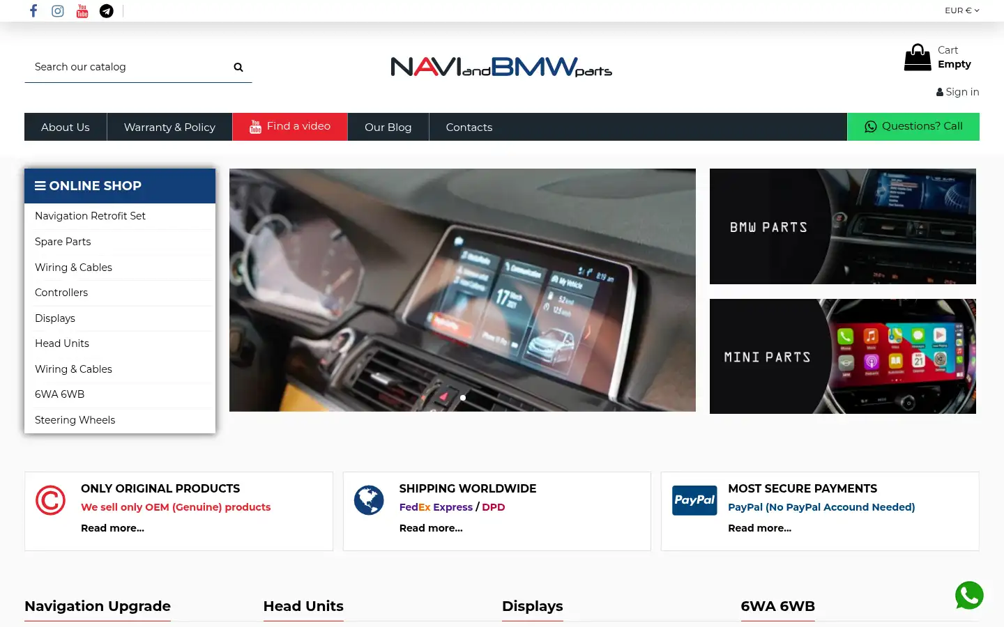 Screenshot of naviandbmwparts.com