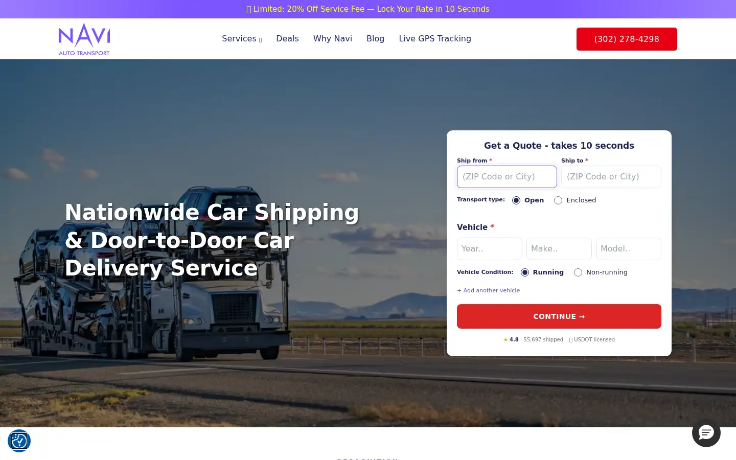 Screenshot of naviautotransport.com