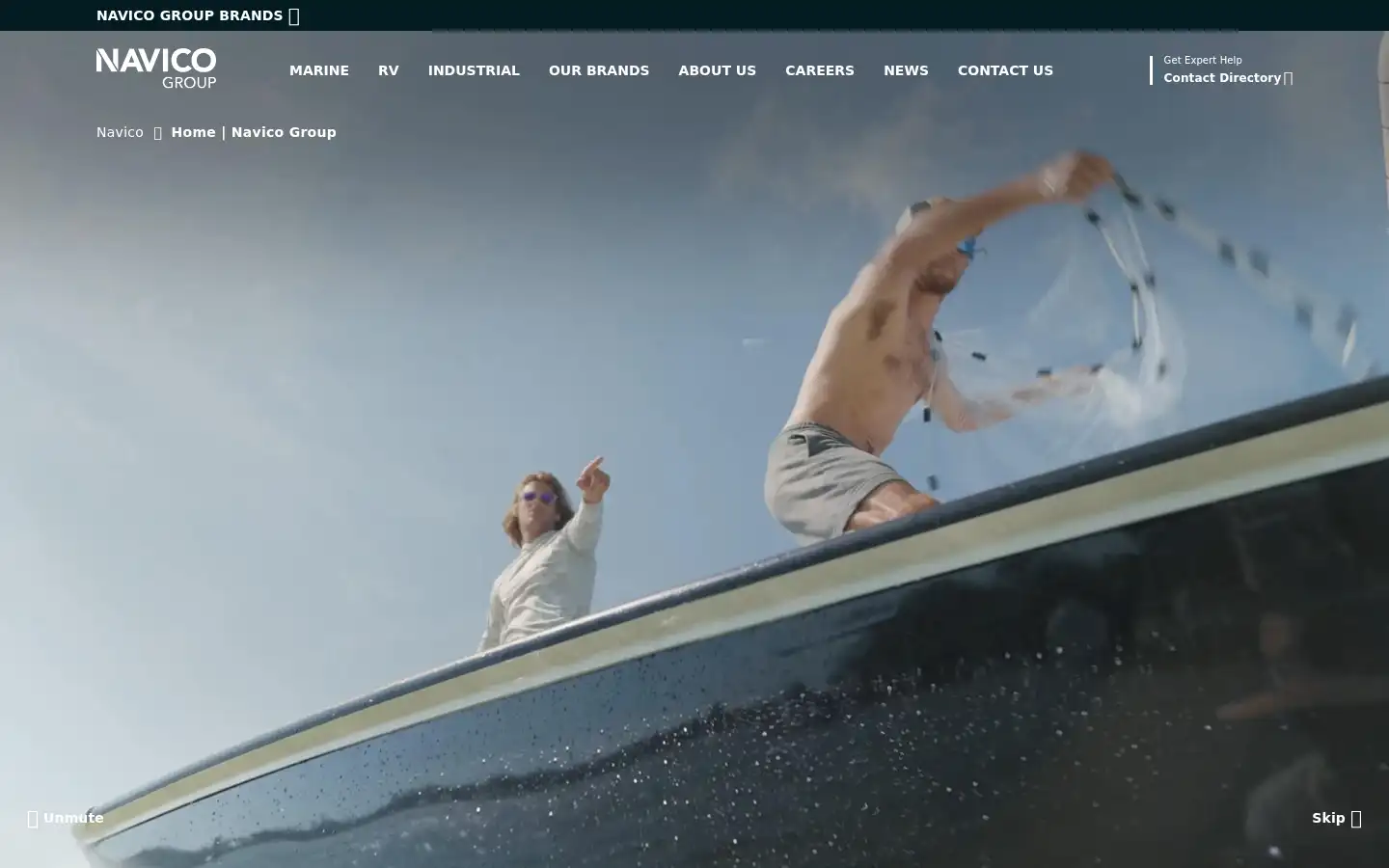 Screenshot of navico.com