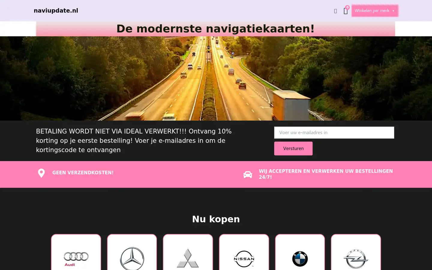 Screenshot of naviupdate.nl