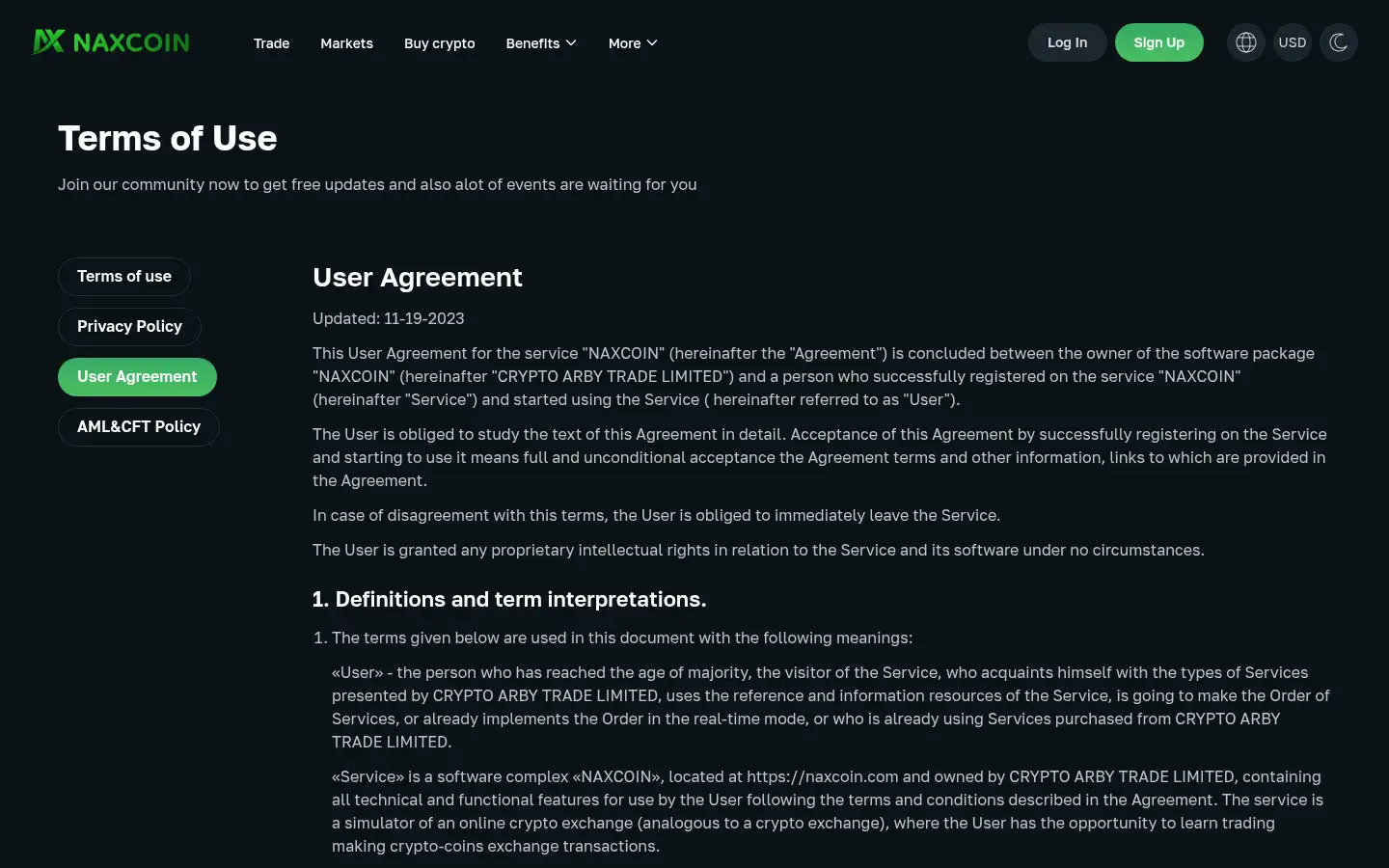 Screenshot of naxcoin.com
