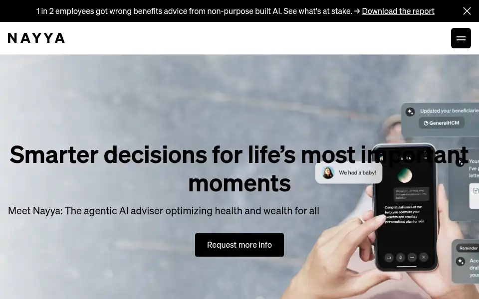 Screenshot of nayya.com