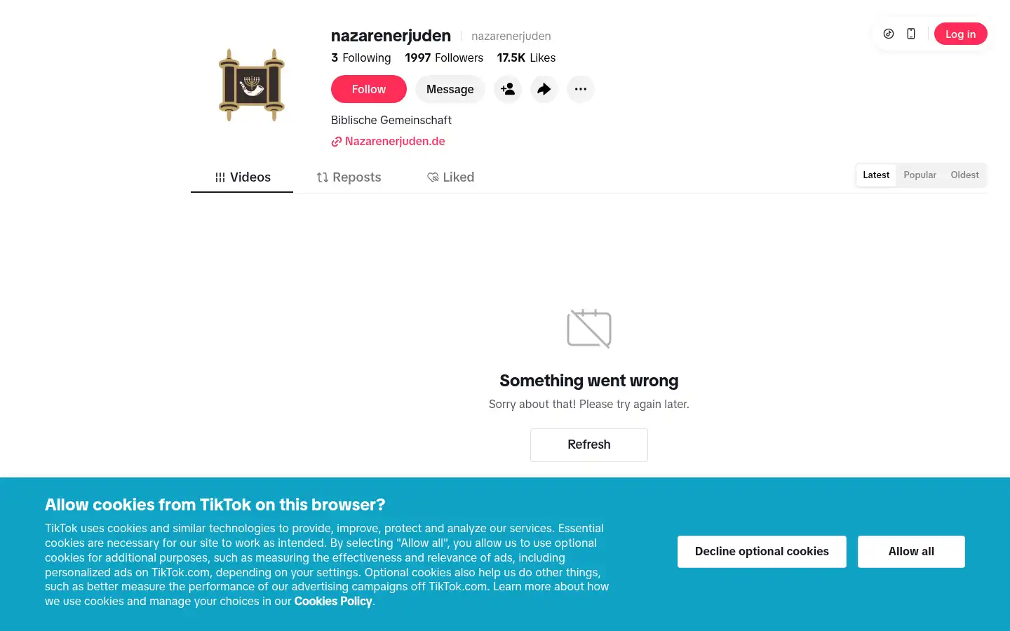 Screenshot of nazarenerjuden.de