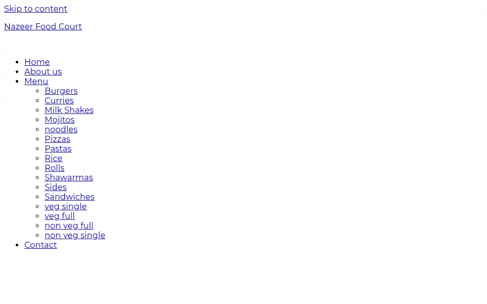 Screenshot of nazeerfoodcourt.com