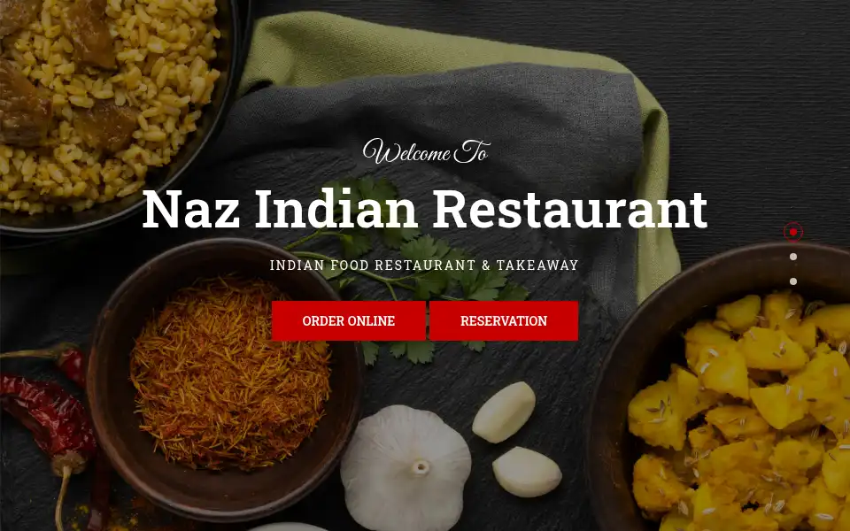 Screenshot of nazindianrestaurant.co.uk