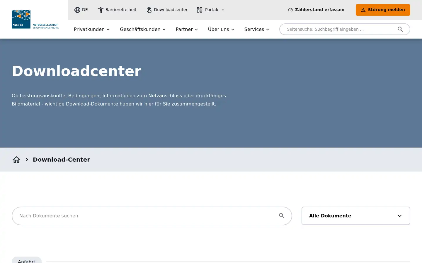 Screenshot of nbb-netzgesellschaft.de