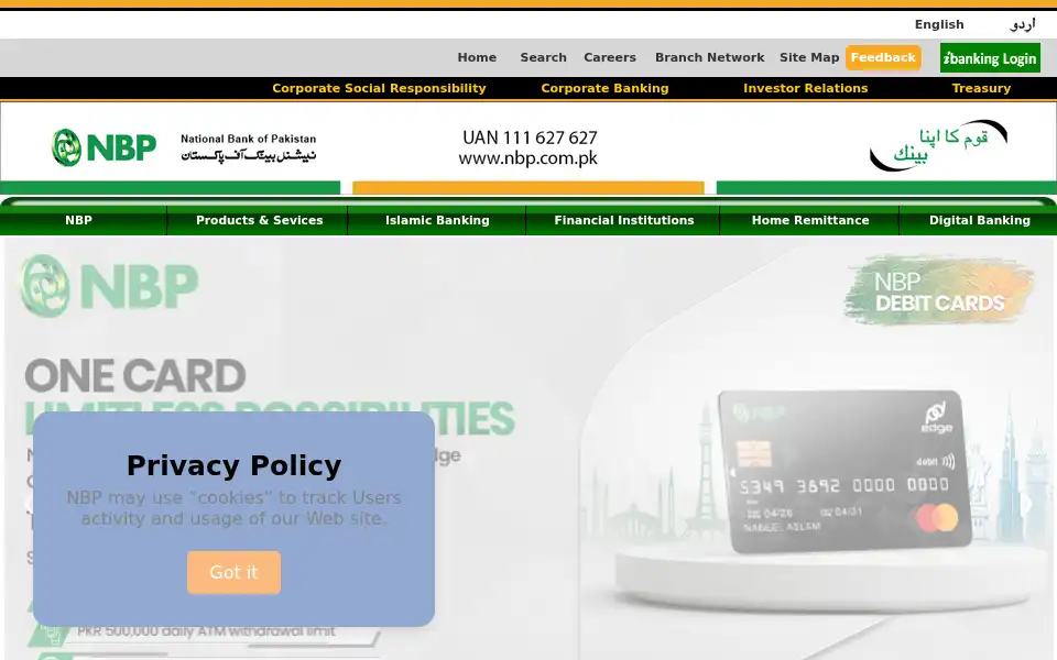 Screenshot of nbp.com.pk