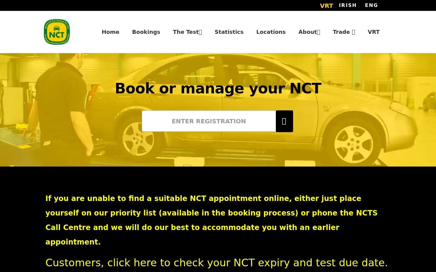 Screenshot of nct.ie