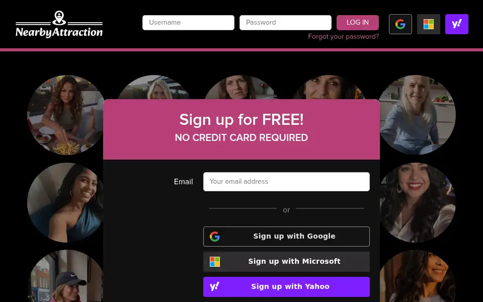 Screenshot of nearbyattraction.com