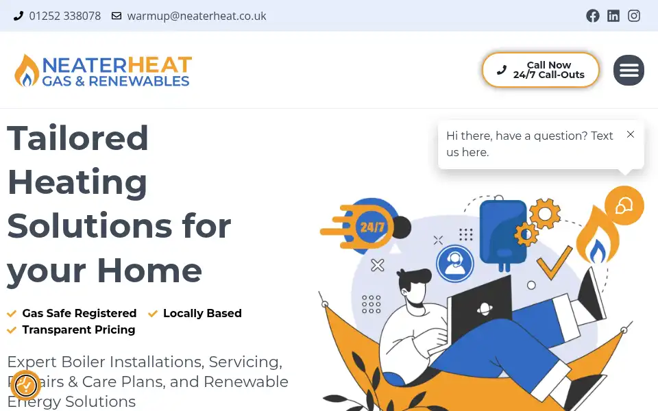 Screenshot of neaterheat.co.uk
