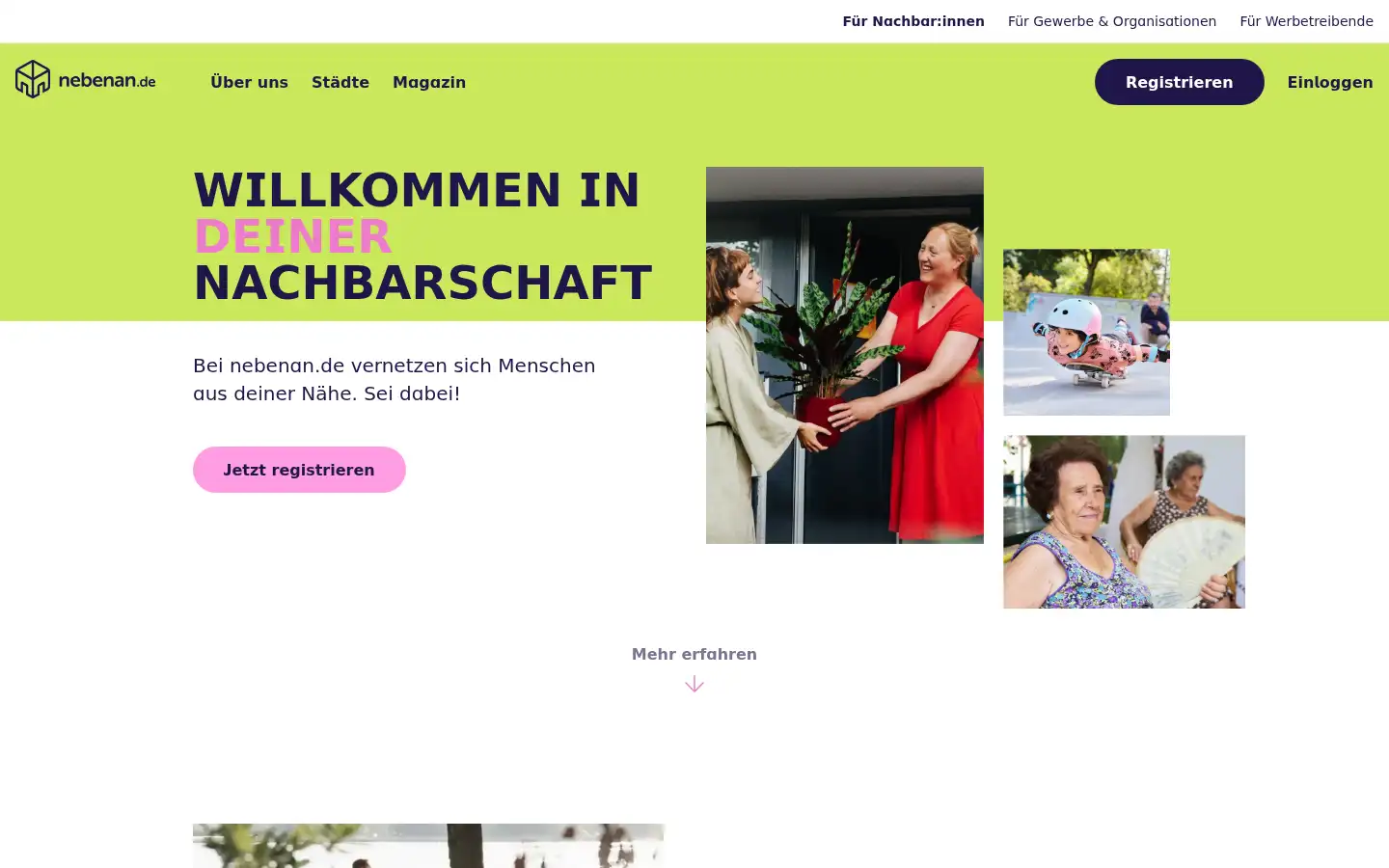 Screenshot of nebenan.de