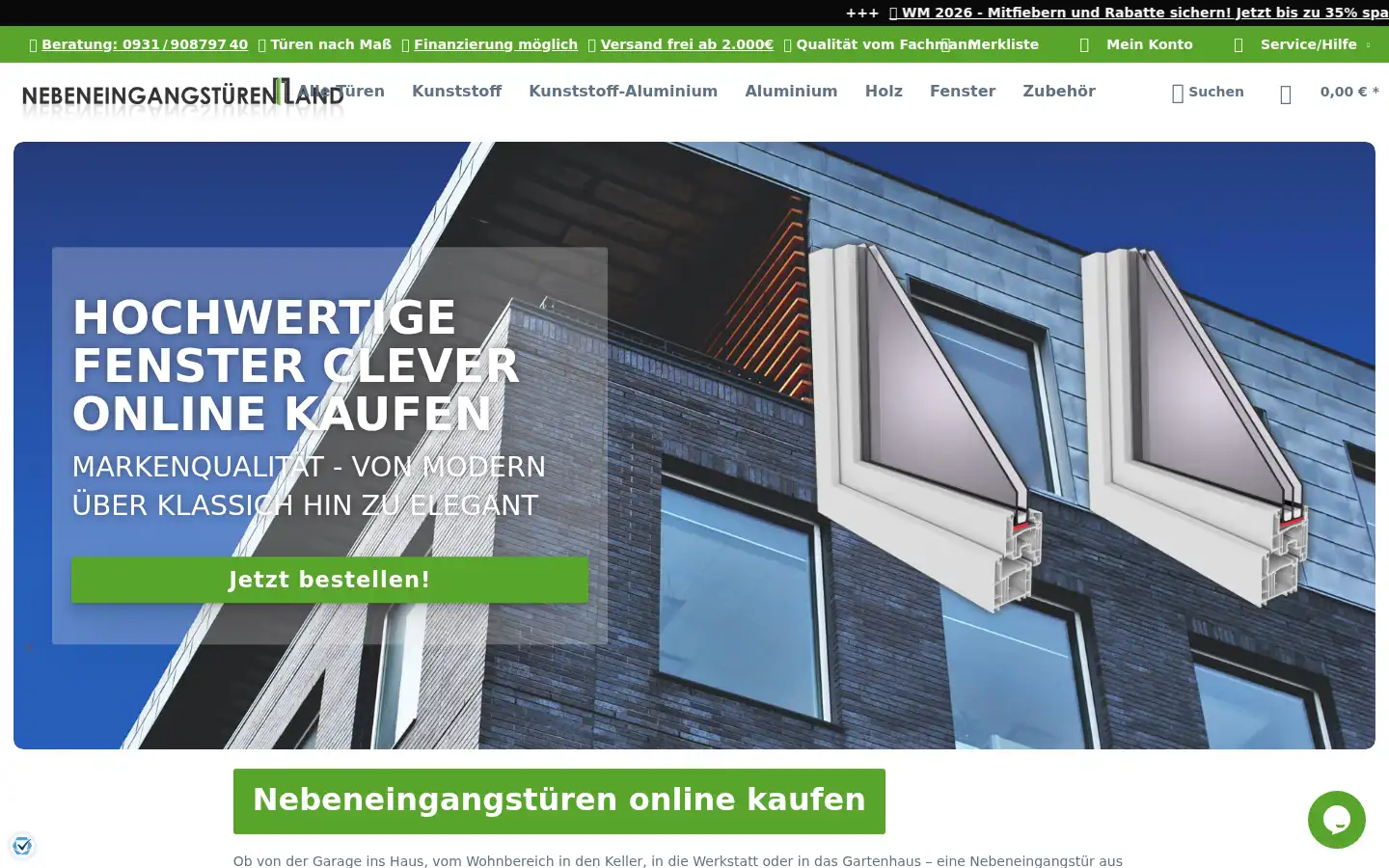 Screenshot of nebeneingangstuerenland.de
