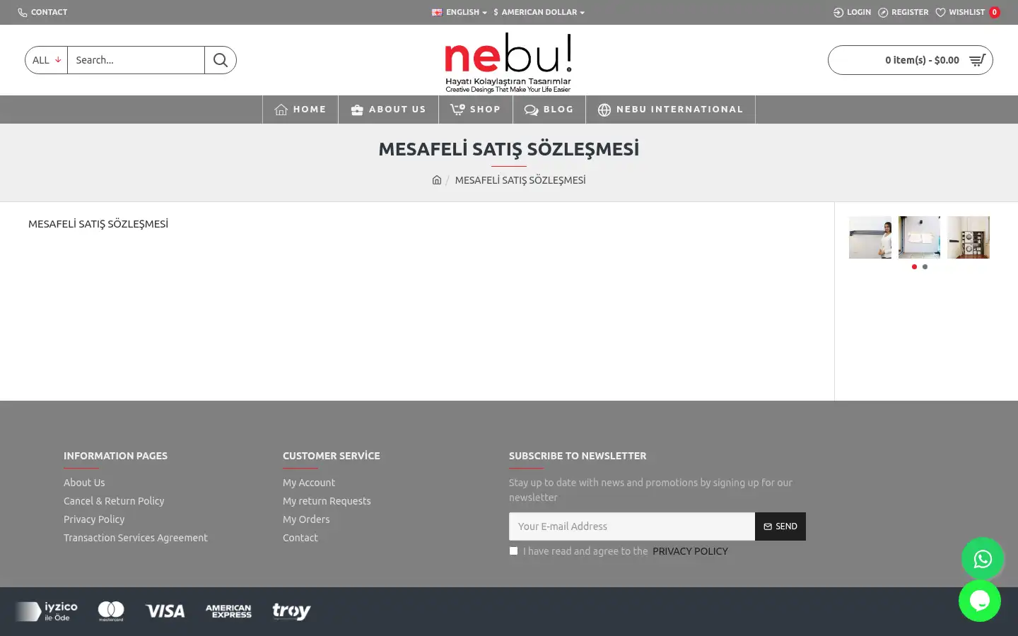Screenshot of nebu.com.tr