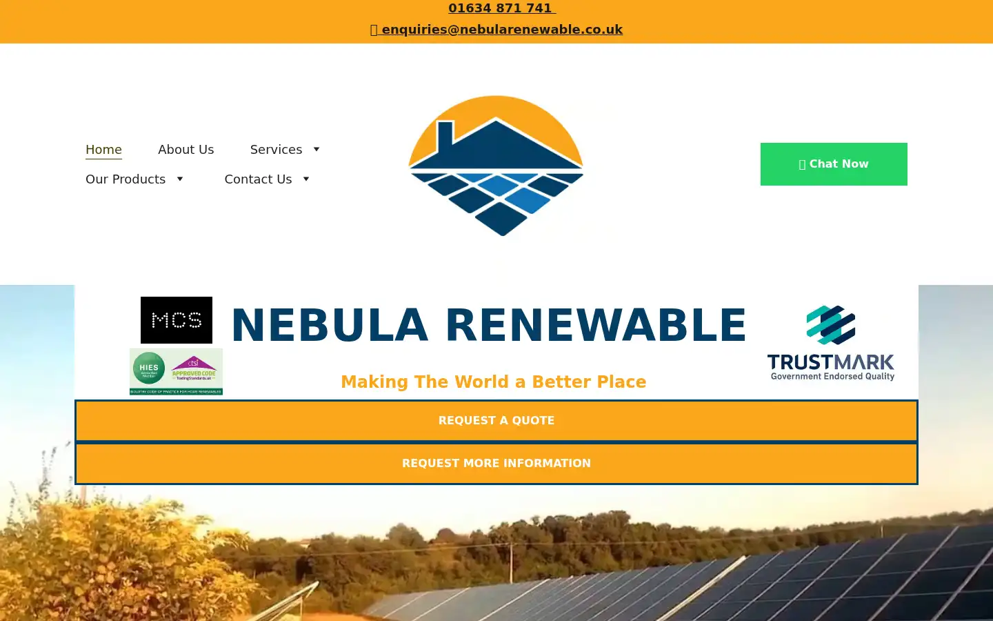 Screenshot of nebularenewable.co.uk