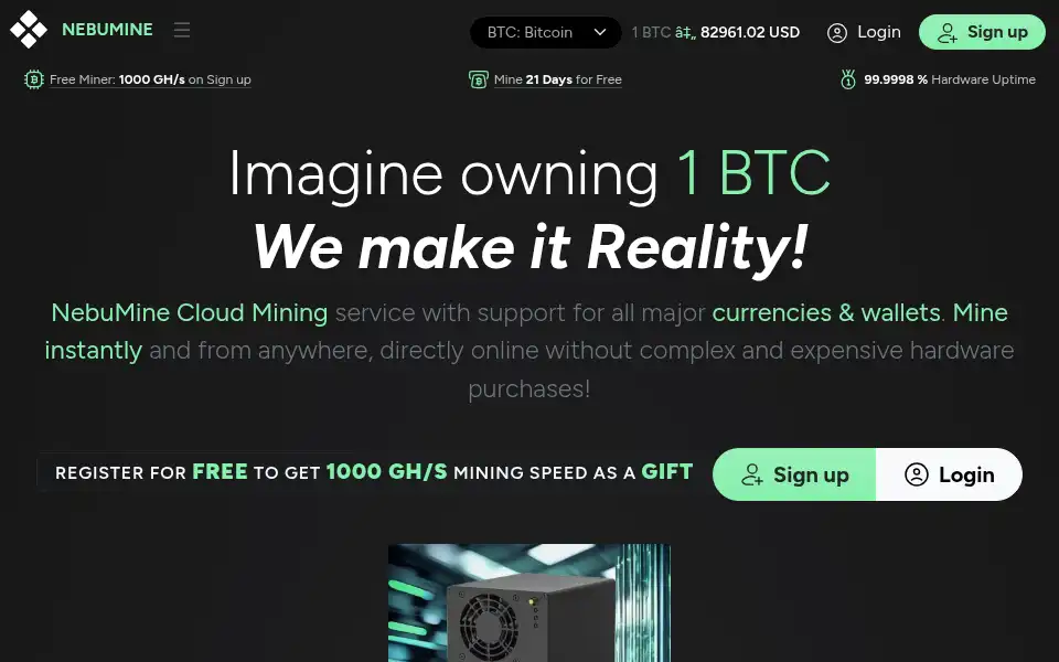 Screenshot of nebumine.to