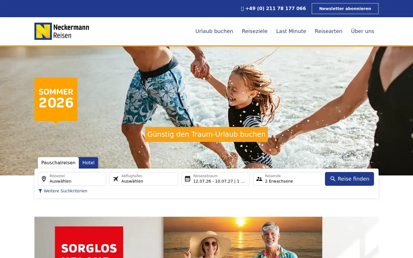 Screenshot of neckermann-reisen.de
