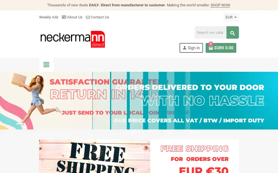 Screenshot of neckermanndirect.eu