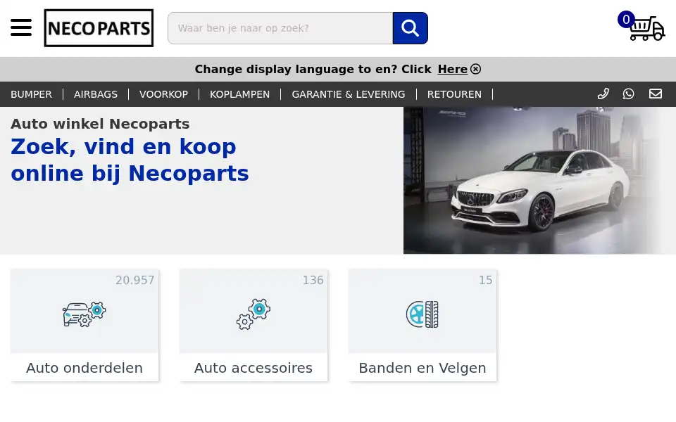 Screenshot of necoparts.nl